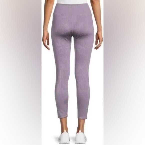 NWT ** Good American Wide Ribbed Shine Dusty Violet Purple Legging Size 5/6 - Picture 2 of 4